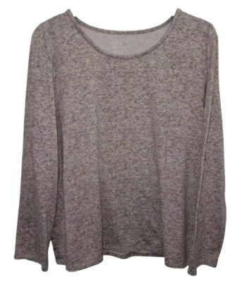 Camisa de salón Croft & Barrow gris suave manga larga para mujer talla XL pequeña Foto 1 de 4