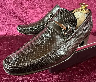 $2,800 Zapatos Mocasines Para Hombres Marrón Pitón Dolce Gabbana Hechos en Italia Talla 8 EU 9 EE. UU. Foto 1 de 4
