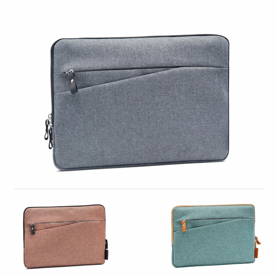 Laptoptasche aus Stoff & Leder PAULE | Schutzhülle Laptophülle Notebook Tasche - Bild 1 von 1
