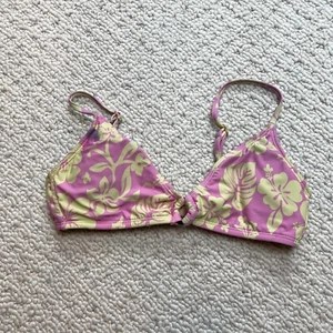 Kobie Swimwear Bikini Top Womens Small Pink Yellow Floral Tropical Beach Pool - Picture 1 of 8