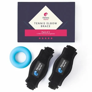 Tennis Elbow Brace w Compression Pad  2 Pack Counterforce Braces w Adjustments - Picture 1 of 8