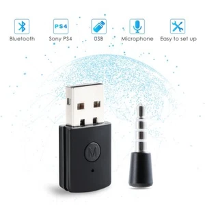 NEW Wireless Bluetooth USB Adapter Dongle Receiver for PS4 Headphone Microphone - Afbeelding 1 van 10