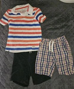 Mixed Lot Of 3 Boys Oshkosh Outfit Shorts Short Sleeve Shirt Size 6-7 - Imagen 1 de 7