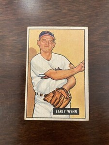 1951 BOWMAN #78 EARLY WYNN EX CONDITION VINTAGE BASEBALL CARD INDIANS HOF