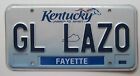 Kentucky 2010 Vanity License Plate Gl Lazo