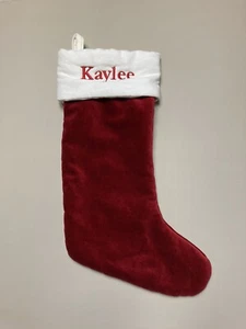 Pottery Barn Medium Classic Velvet Stocking KAYLEE mono red 2022 6X - Bild 1 von 9