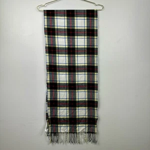Talbots Tartan Plaid Scarf Shawl Fringe Wrap 65” Long NWT Red Blue Yellow Green - Picture 1 of 13