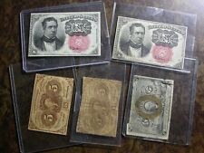 Fractional Currency - Lot of 5 - 5c & 10c, Washiongton, Jefferson, Meredith