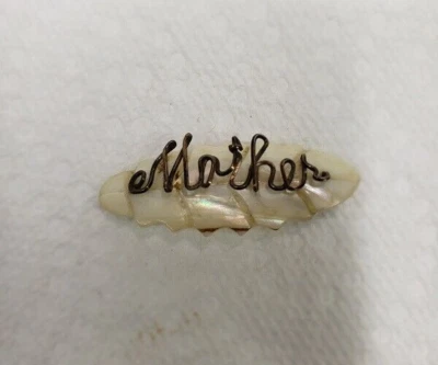 Broche prendedor madre antiguo victoriano Art Nouveau madreperla fregona 1,75 pulgadas Foto 1 de 4
