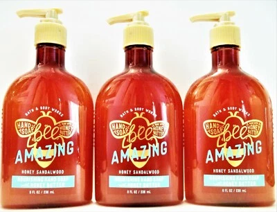 Jabón de manos nutritivo Bath Body Works INCREÍBLE MIEL SÁNDALO, 8 fl. oz, NUEVO x 3 Foto 1 de 3