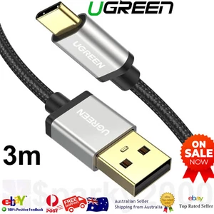 UGREEN USB C Cable Type C to USB A Fast Charger Nylon Braided Cord 3m - Picture 1 of 9