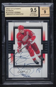 2000-01 SP Authentic Buybacks /152 Steve Yzerman #30 BGS 9.5 GEM MINT Auto HOF
