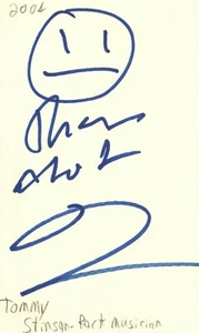 Tommy Stinson Musician Bass Guitar Rock Music Autographed Signed Index Card - Picture 1 of 1