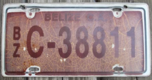 BELIZE DISTRICT BELIZE Expired 2009 Series Metal License Plate- C-38811 - Picture 1 of 2