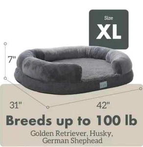 XL Orthopädische Hundecouch bis zu 100 Pfund mit abnehmbarem waschbarem Bezug - 42" Sofa - Bild 1 von 2