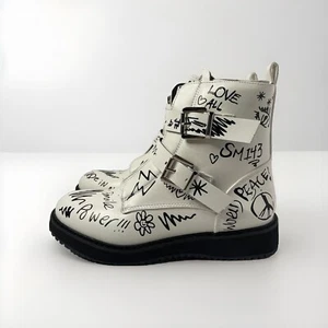 Mädchen Größe 4 Steve Madden Kinder WordUp Stiefel in weiß - Bild 1 von 5