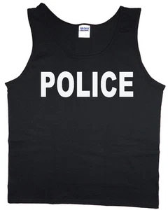 Men's tank top police design uniform costume for men t-shirt sleeveless tee - Picture 1 of 1