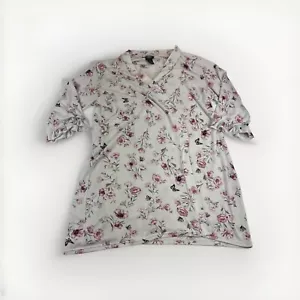 Laura Ashley Cardigan Women L Pink Floral Butterfly Long Sleeve Open Front - Picture 1 of 9