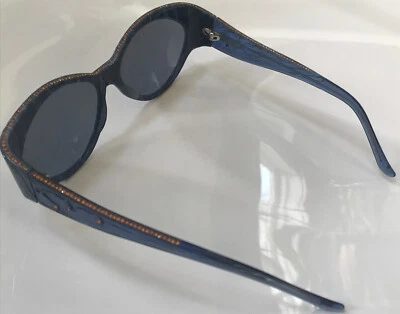 RARE VINTAGE JUDITH LEIBER JL1119 Women's Blue Sunglasses Swarovski Crystals - Image 1 of 4
