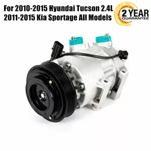 A/C AC Compressor w/ Clutch For Kia Sportage 2011-2015 Hyundai Tucson 2010-2015 - Picture 1 of 9