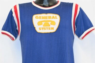 vintage 50s GENERAL TELEPHONE SYSTEM 36 STRIPE RAWLINGS JERSEY t-shirt MEDIUM M - Image 1 of 4