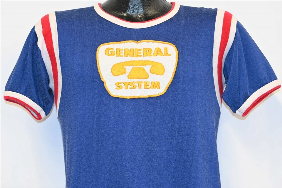 Camiseta vintage años 50 GENERAL PHONE SYSTEM 36 RAYAS RAWLINGS MEDIANA M Foto 1 de 4