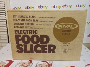 Rival Elektrischer Allesschneider Chrom Elektromatischer Feinkostschneider 1030 V im Karton GETESTET  - Bild 1 von 8