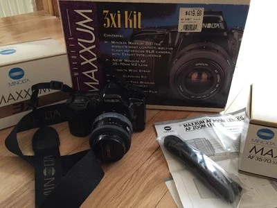 Kit de cámara réflex Minolta Maxxum 3xi vintage como está Foto 1 de 4