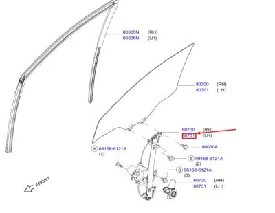 NISSAN NAVARA MK3 D23 Front Left Door Window Regulator 807014KD0B NEW GENUINE - Image 1 of 2