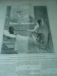 Karikatur 1878 - Der Mann, der dem Glück nachläuft Girl nude - Bild 1 von 1