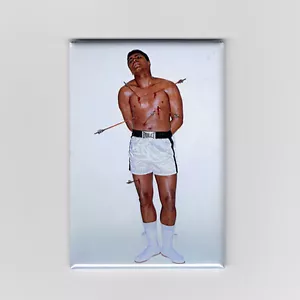 MUHAMMAD ALI / ARROWS - VINTAGE BOXING POSTER MAGNET (cassius clay esquire shirt - Picture 1 of 5