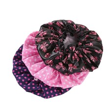 3pcs Shower Caps Elastic PEVA Printing Spa Cap Shower Hat Shower Cap for Girls