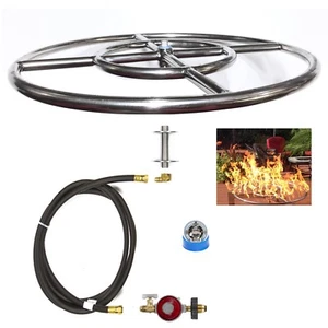 FR12CK: BASIC PROPANE DIY GAS FIRE PIT KIT & 12" LIFETIME WARRANTED 316 BURNER - Picture 1 of 11