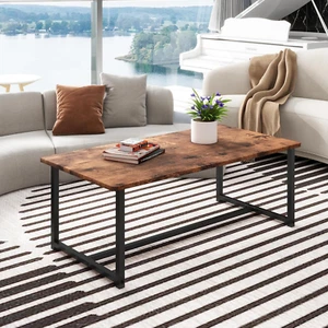 Rectangular Coffee Table, Living Room Table End Table Tea Table, Metal Frame Ind - Picture 1 of 12