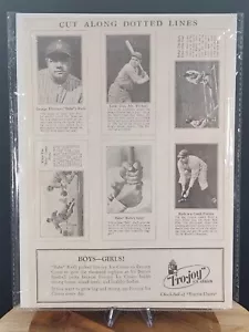 1928 FRO-JOY Ice Cream REPRINT BABE RUTH - GREAT UNCUT 8x11" Sheet - MUST SEE - Picture 1 of 2