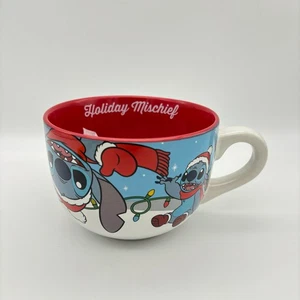 Disney Stitch Keramik Holiday Mischief Weihnachten Winter Suppentasse, 29oz NEU - Bild 1 von 7