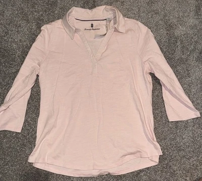 Tommy Bahama Mujer Medio Rosa Botón Polo Ashby Isles Nuevo con Etiquetas $99 Foto 1 de 4