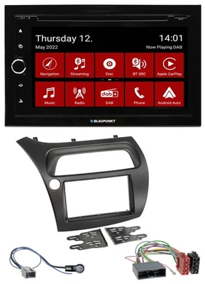 Blaupunkt MP3 DVD Bluetooth DAB 2DIN USB Autoradio für Honda Civic (2006-2012) - Bild 1 von 4