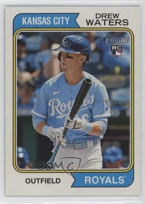 2023 Topps Heritage Name Position Swap Variation SP Drew Waters #96 Rookie RC - Image 1 of 2