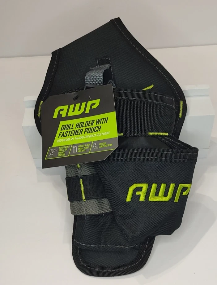 AWP Angled Drill Holster Pouch Heavy-Duty Black Polyester 1LC-412-RL-3