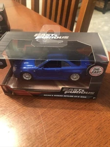 BRIAN'S NISSAN SKYLINE GT-R R34 BLUE FAST & FURIOUS 1/32 DIECAST JADA - Picture 1 of 5