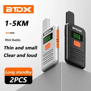 2x Mini Walkie Talkie PMR 446 Radio bidireccional Ht PTT para café de caza Reino Unido - Imagen 1 de 18