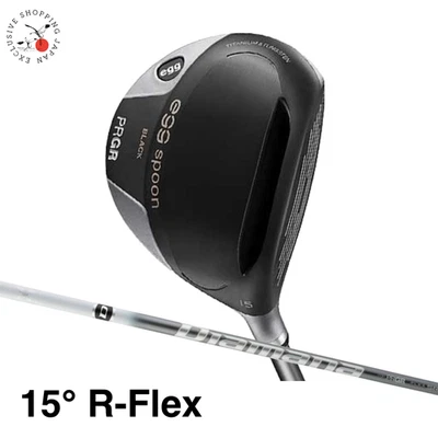 PRGR Golf egg Spoon Black Fairway Wood 15° FW R-Flex Men RH Graphite Shaft 2022 - Image 1 of 4