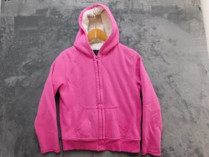 Faded Glory Hoodie Girls XL 14-16 Pink Sherpa Lined Zip Fleece Jacket Pockets - Picture 1 of 15