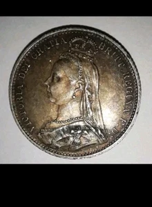 1887 Queen Victoria Sixpence Silver Coin High grade not cleaned . - Picture 1 of 4
