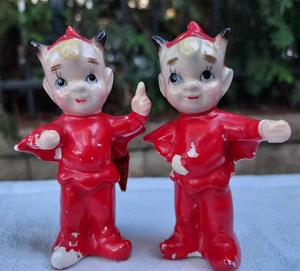 Vintage 'Lil Devil Boys ohne Mistgabeln Salz & Pfefferstreuer Figuren - Bild 1 von 15