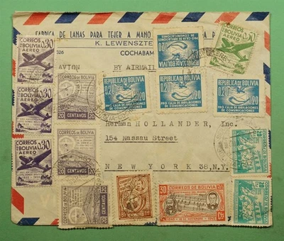 DR WHO BOLIVIA AIRMAIL COCHABAMBA AIRMAIL TO USA w17033 - Image 1 of 2
