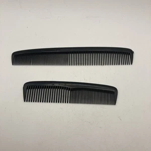 Two Black Combs 5”” & 7” Hair Style Cut Curl Vintage - Picture 1 of 5