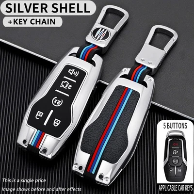 Remote Car Key Fob Cover Case Shell Holder Keychain For Ford Mustang Lincoln MKZ - Image 1 of 4