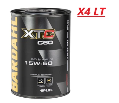4 Litri Olio motore Auto BARDAHL XTC C60 15W50 Sport Performance Polar Plus - Immagine 1 di 4